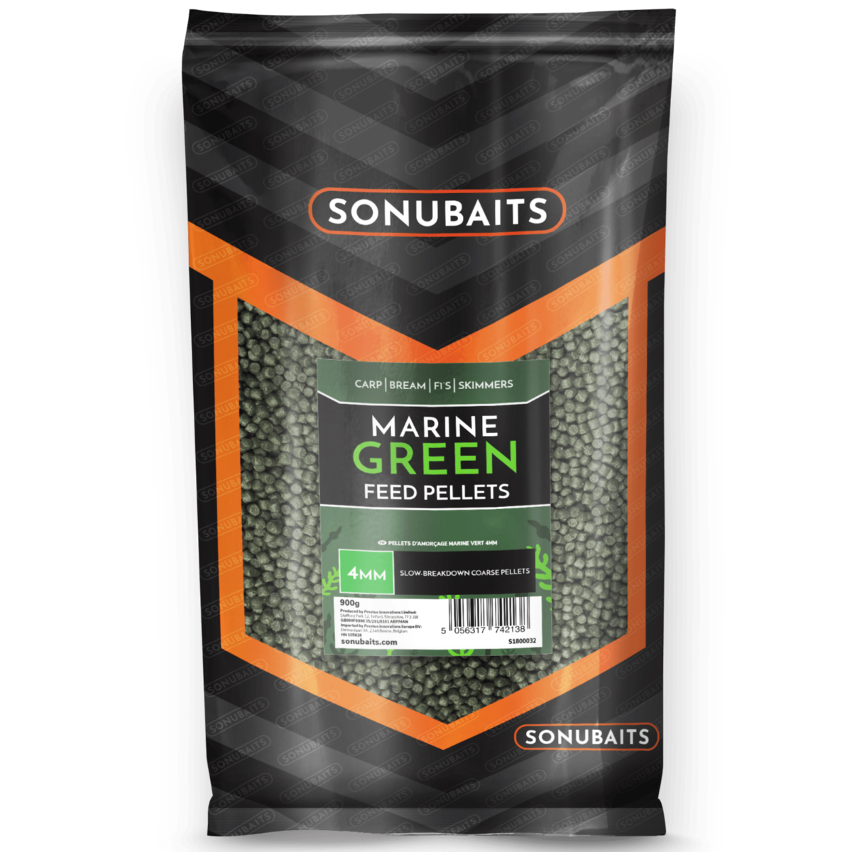 sonubaits marine green feed pellets 4mm