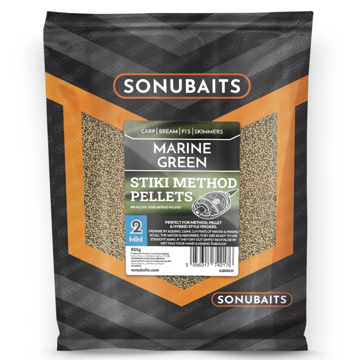 sonubaits stiki method pellets marine green 2mm