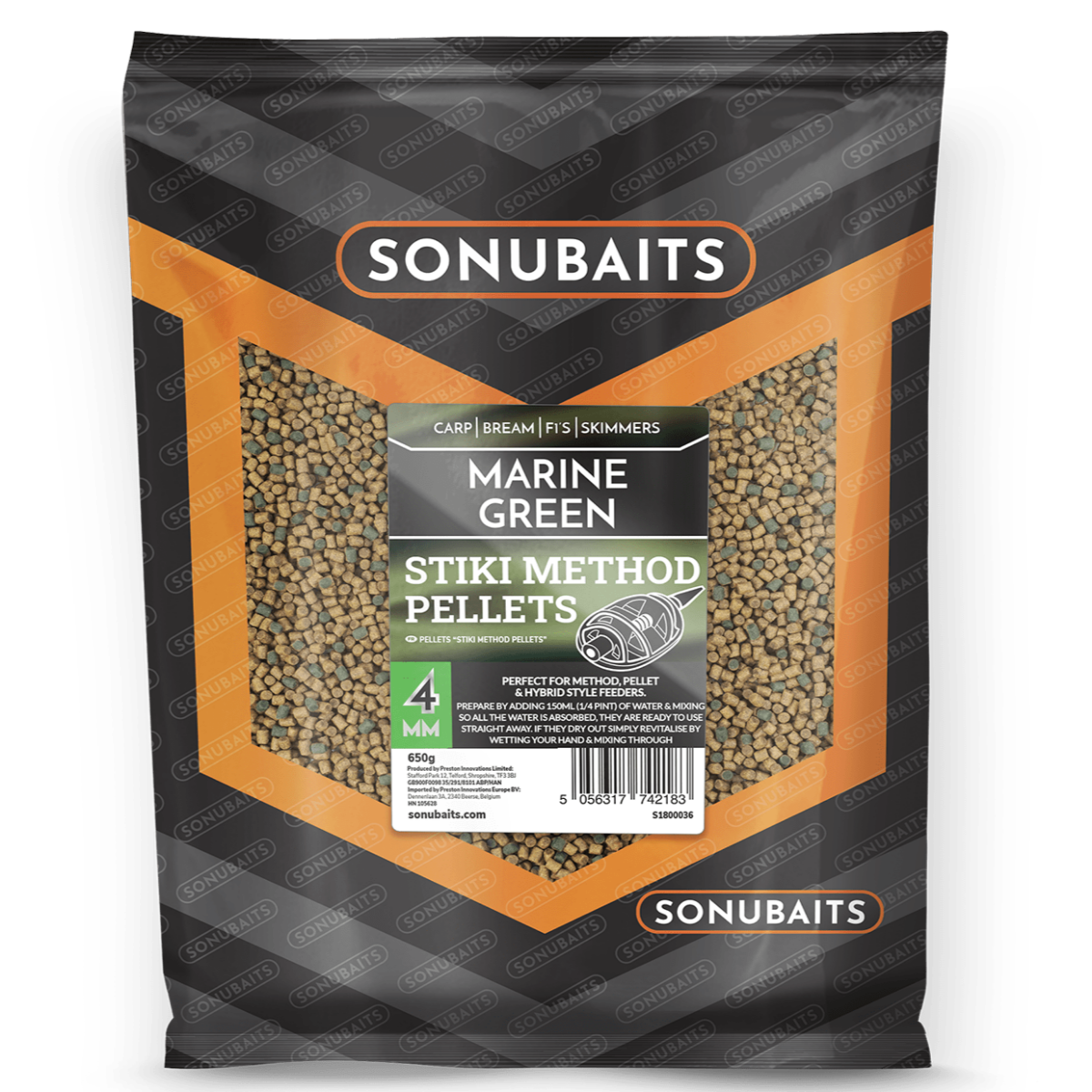 sonubaits stiki method pellets marine green 4mm