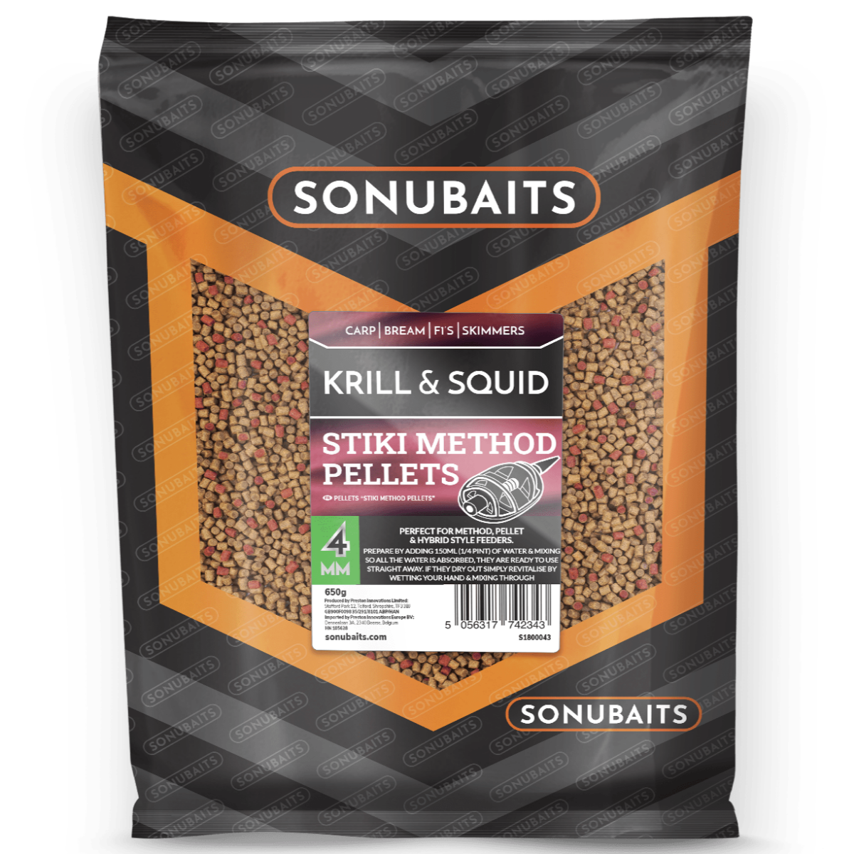 sonubaits stiki method pellets Krill & Squid 4mm